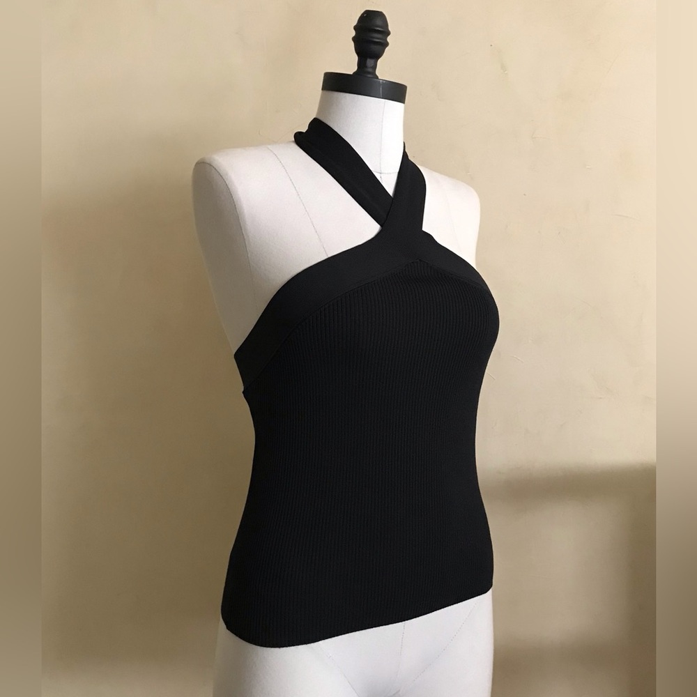 Zara Black Cross-Neck Camisole Top